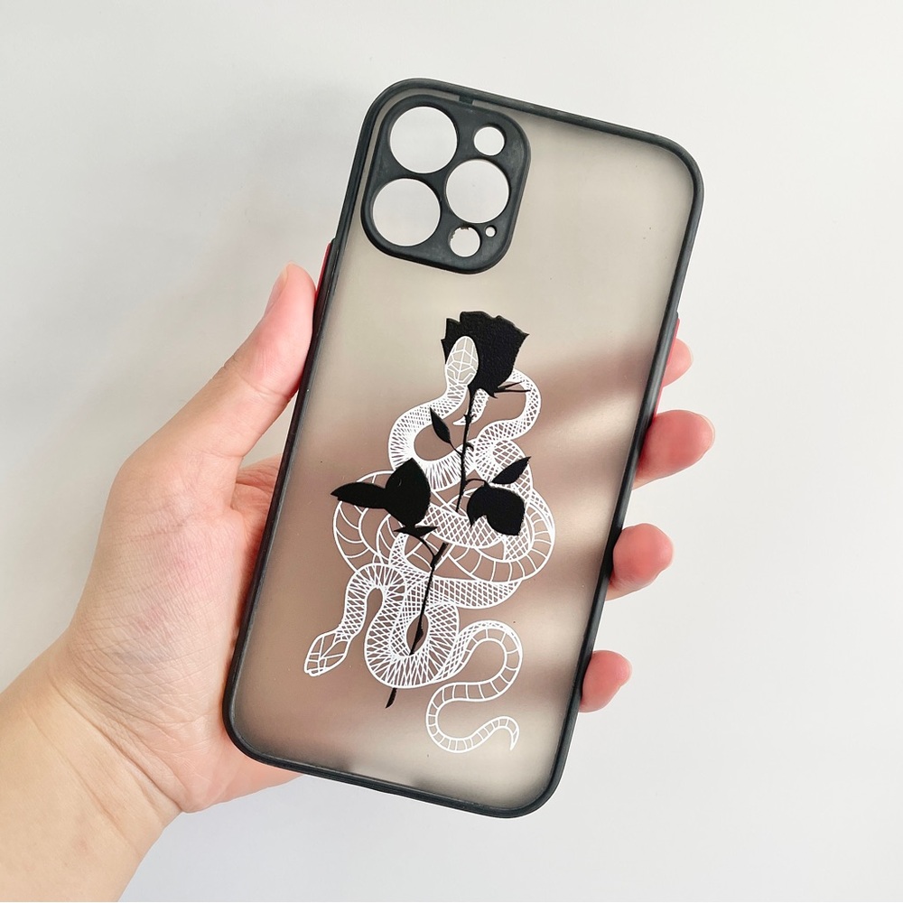 iPhone 12 Pro Case with Rose Snake Print